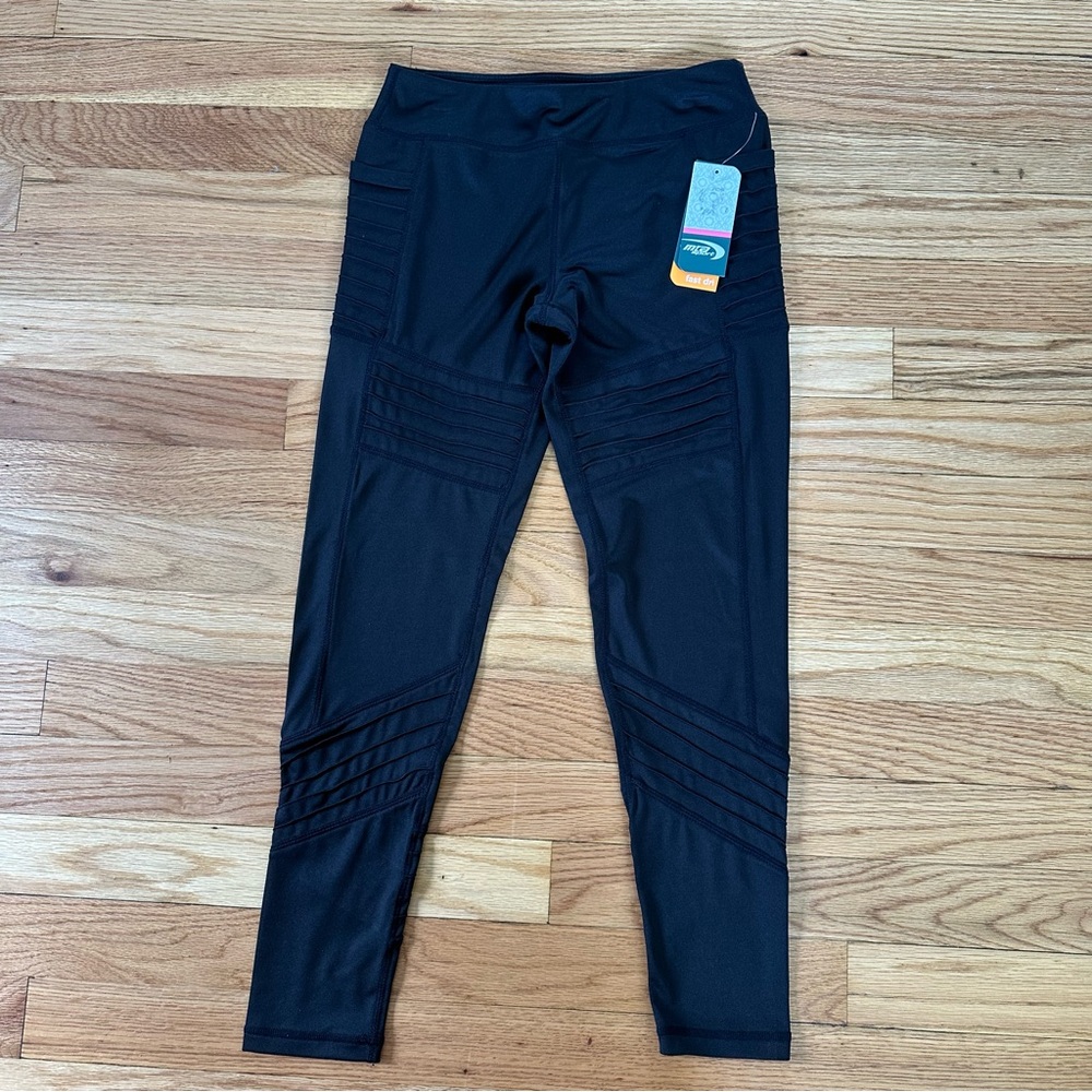 NWT MTA Sport Black Moto Legging Sz L 10/12